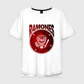 Мужская футболка хлопок Oversize с принтом Ramones в Новосибирске, 100% хлопок | свободный крой, круглый ворот, “спинка” длиннее передней части | ramone | ramones | группа | джонни | джоуи | ди ди томми | марки | панк | поп | раманес | раманэс | рамон | рамонес | рамонэс | рамоун | рамоунз | рамоунс | рок | хард | хардрок