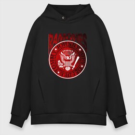 Мужское худи Oversize хлопок с принтом Ramones в Новосибирске, френч-терри — 70% хлопок, 30% полиэстер. Мягкий теплый начес внутри —100% хлопок | боковые карманы, эластичные манжеты и нижняя кромка, капюшон на магнитной кнопке | Тематика изображения на принте: ramone | ramones | группа | джонни | джоуи | ди ди томми | марки | панк | поп | раманес | раманэс | рамон | рамонес | рамонэс | рамоун | рамоунз | рамоунс | рок | хард | хардрок