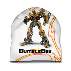 Шапка 3D с принтом Bumblebee в Новосибирске, 100% полиэстер | универсальный размер, печать по всей поверхности изделия | Тематика изображения на принте: bumblebee | бамблби | герой | камаро | прайм | трансформеры | фильм | шевроле