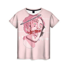 Женская футболка 3D с принтом Lil Peep (1) в Новосибирске, 100% полиэфир ( синтетическое хлопкоподобное полотно) | прямой крой, круглый вырез горловины, длина до линии бедер | baby | benz truck | cry | cry baby | lil | lil peep | peep | лил | лил пип | пип