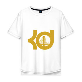 Мужская футболка хлопок Oversize с принтом Кевин Дюрант в Новосибирске, 100% хлопок | свободный крой, круглый ворот, “спинка” длиннее передней части | basketball | golden state warriors | nba | баскетбол | голден стэйт уорриорз | кевин дюрант | нба