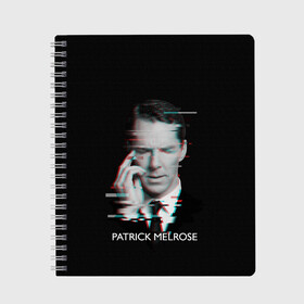 Тетрадь с принтом Patrick Melrose в Новосибирске, 100% бумага | 48 листов, плотность листов — 60 г/м2, плотность картонной обложки — 250 г/м2. Листы скреплены сбоку удобной пружинной спиралью. Уголки страниц и обложки скругленные. Цвет линий — светло-серый
 | benedict cumberbatch | patrick melrose | бенедикт камбербэтч | патрик мелроуз