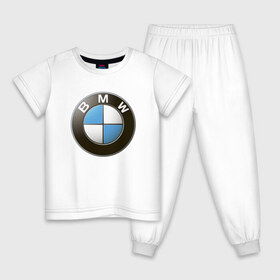 Детская пижама хлопок с принтом BMW в Новосибирске, 100% хлопок |  брюки и футболка прямого кроя, без карманов, на брюках мягкая резинка на поясе и по низу штанин
 | bmw | logo | бмв | логотип бмв