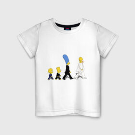 Детская футболка хлопок с принтом Симпсоны в Новосибирске, 100% хлопок | круглый вырез горловины, полуприлегающий силуэт, длина до линии бедер | Тематика изображения на принте: bart | cимпсоны | doh | family | homer | lisa | meh | school | simpsons | springfield | анимация | барт | гомер | желтый | комедия | лентяй | лиза | мардж | мульт | мультфильм | мэгги | отец | пончик | ребенок | родители | семья | сериал
