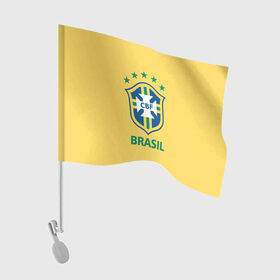 Флаг для автомобиля с принтом Сборная Бразилии в Новосибирске, 100% полиэстер | Размер: 30*21 см | сборная бразилии | футбол