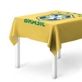 Скатерть 3D с принтом Сборная Бразилии в Новосибирске, 100% полиэстер (ткань не мнется и не растягивается) | Размер: 150*150 см | сборная бразилии | футбол