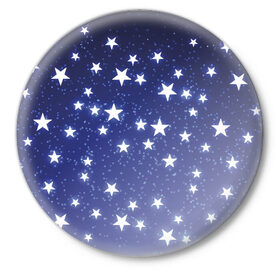 Значок с принтом Stars в Новосибирске,  металл | круглая форма, металлическая застежка в виде булавки | earth | nasa | space | star | вселенная | галактика | земля | космонавт | космос | луна | метеорит | наса | небо | ночь | планета | полёт