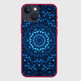 Чехол для iPhone 13 mini с принтом Космическая мандала в Новосибирске,  |  | circle | flower | mandala | ornament | абстракт | вселенная | геометрия | голубая | жизнь | звезды | комета | космос | огни | орнамент | паттерн | синяя | узоры | цвет | цветок | яркая