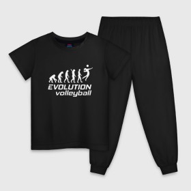 Детская пижама хлопок с принтом Evoluon volleyball в Новосибирске, 100% хлопок |  брюки и футболка прямого кроя, без карманов, на брюках мягкая резинка на поясе и по низу штанин
 | Тематика изображения на принте: evoluon | volleyball |  эволюция | волейбол