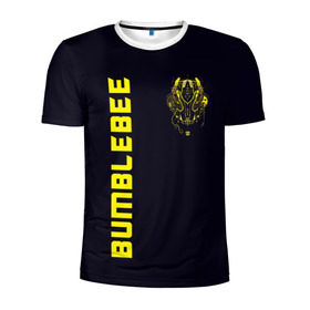 Мужская футболка 3D спортивная с принтом Bumblebee в Новосибирске, 100% полиэстер с улучшенными характеристиками | приталенный силуэт, круглая горловина, широкие плечи, сужается к линии бедра | bumblebee | бамблби | герой | камаро | прайм | трансформеры | фильм | шевроле