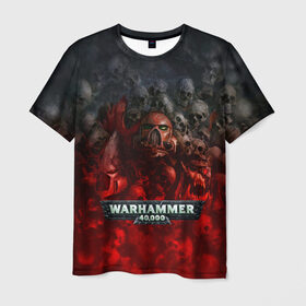 Мужская футболка 3D с принтом Warhammer 40000: Dawn Of War в Новосибирске, 100% полиэфир | прямой крой, круглый вырез горловины, длина до линии бедер | relic entertainment | warhammer 40000: dawn of war | черепа