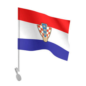 Флаг для автомобиля с принтом Сборная Хорватии флаг в Новосибирске, 100% полиэстер | Размер: 30*21 см | европы | хорватия | чемпионат мира | чм