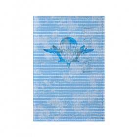 Обложка для паспорта матовая кожа с принтом ВДВ в Новосибирске, натуральная матовая кожа | размер 19,3 х 13,7 см; прозрачные пластиковые крепления | вдв | голубая | никто кроме нас | парашют | полоски | самолеты | тельняшка