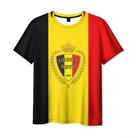 Мужская футболка 3D с принтом Сборная Бельгии флаг в Новосибирске, 100% полиэфир | прямой крой, круглый вырез горловины, длина до линии бедер | бельгия | европы | мира | чемпионат | чм