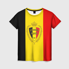 Женская футболка 3D с принтом Сборная Бельгии флаг в Новосибирске, 100% полиэфир ( синтетическое хлопкоподобное полотно) | прямой крой, круглый вырез горловины, длина до линии бедер | бельгия | европы | мира | чемпионат | чм