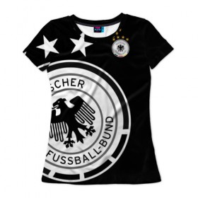 Женская футболка 3D с принтом Сборная Германии Exclusive в Новосибирске, 100% полиэфир ( синтетическое хлопкоподобное полотно) | прямой крой, круглый вырез горловины, длина до линии бедер | германия | европы | мира | сборная | футбол | чемпионат | чм
