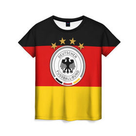 Женская футболка 3D с принтом Сборная Германии флаг в Новосибирске, 100% полиэфир ( синтетическое хлопкоподобное полотно) | прямой крой, круглый вырез горловины, длина до линии бедер | германия | европы | мира | чемпионат | чм