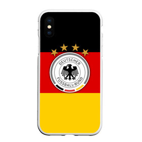 Чехол для iPhone XS Max матовый с принтом Сборная Германии флаг в Новосибирске, Силикон | Область печати: задняя сторона чехла, без боковых панелей | германия | европы | мира | чемпионат | чм