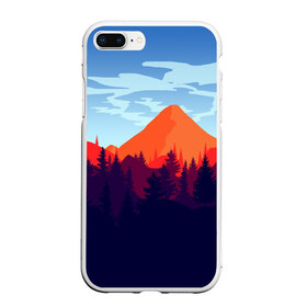 Чехол для iPhone 7Plus/8 Plus матовый с принтом Firewatch collection в Новосибирске, Силикон | Область печати: задняя сторона чехла, без боковых панелей | art | campo santo | firewatch | game | горы | закат | игра | лес | пейзаж | пожарный дозор | солнце | холмы