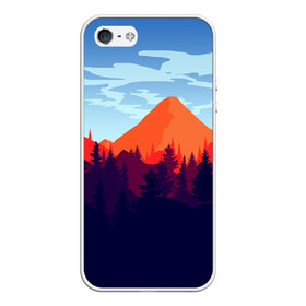 Чехол для iPhone 5/5S матовый с принтом Firewatch collection в Новосибирске, Силикон | Область печати: задняя сторона чехла, без боковых панелей | art | campo santo | firewatch | game | горы | закат | игра | лес | пейзаж | пожарный дозор | солнце | холмы