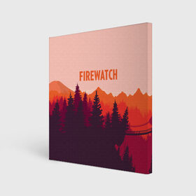 Холст квадратный с принтом FIREWATCH в Новосибирске, 100% ПВХ |  | art | campo santo | firewatch | game | горы | закат | игра | лес | пейзаж | пожарный дозор | солнце | холмы