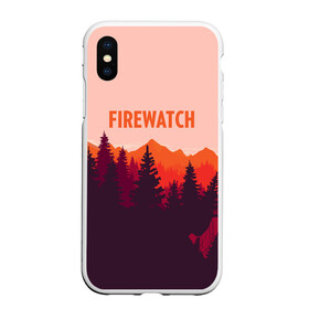 Чехол для iPhone XS Max матовый с принтом FIREWATCH в Новосибирске, Силикон | Область печати: задняя сторона чехла, без боковых панелей | art | campo santo | firewatch | game | горы | закат | игра | лес | пейзаж | пожарный дозор | солнце | холмы