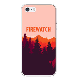 Чехол для iPhone 5/5S матовый с принтом FIREWATCH в Новосибирске, Силикон | Область печати: задняя сторона чехла, без боковых панелей | art | campo santo | firewatch | game | горы | закат | игра | лес | пейзаж | пожарный дозор | солнце | холмы