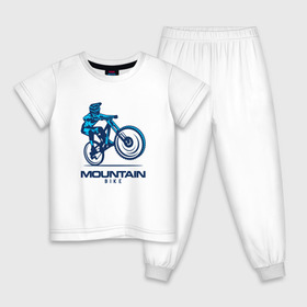 Детская пижама хлопок с принтом Велосипед в Новосибирске, 100% хлопок |  брюки и футболка прямого кроя, без карманов, на брюках мягкая резинка на поясе и по низу штанин
 | downhill | байк | велосипед | велоспорт | горный | горы | спорт