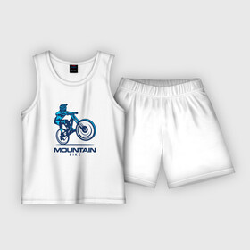 Детская пижама с шортами хлопок с принтом Велосипед в Новосибирске,  |  | downhill | байк | велосипед | велоспорт | горный | горы | спорт