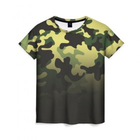 Женская футболка 3D с принтом Camouflage - Series 3 в Новосибирске, 100% полиэфир ( синтетическое хлопкоподобное полотно) | прямой крой, круглый вырез горловины, длина до линии бедер | 