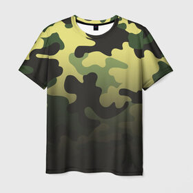 Мужская футболка 3D с принтом Camouflage - Series 3 в Новосибирске, 100% полиэфир | прямой крой, круглый вырез горловины, длина до линии бедер | 