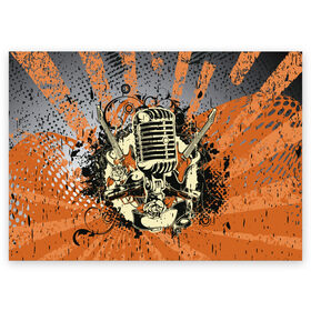 Поздравительная открытка с принтом Microphone в Новосибирске, 100% бумага | плотность бумаги 280 г/м2, матовая, на обратной стороне линовка и место для марки
 | Тематика изображения на принте: art | grunge | guitar | line | microphone | pattern | абстракция | арт | гитара | гранж | линии | микрофон | узор