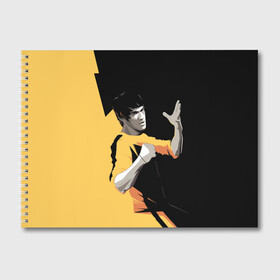 Альбом для рисования с принтом Bruce Lee в Новосибирске, 100% бумага
 | матовая бумага, плотность 200 мг. | bruce lee | актер | боец | воин | звезда | карате