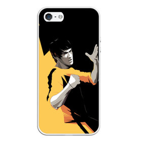Чехол для iPhone 5/5S матовый с принтом Bruce Lee в Новосибирске, Силикон | Область печати: задняя сторона чехла, без боковых панелей | Тематика изображения на принте: bruce lee | актер | боец | воин | звезда | карате