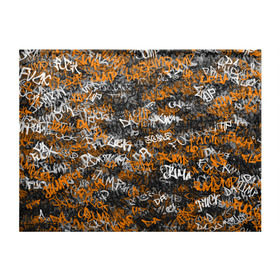 Обложка для студенческого билета с принтом Jump da f#ck up! в Новосибирске, натуральная кожа | Размер: 11*8 см; Печать на всей внешней стороне | Тематика изображения на принте: slipknot | soulfly | u rban | белый | графити | граффити | камуфляж | надпись | оранжевый | черный