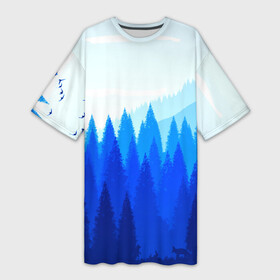 Платье-футболка 3D с принтом FIREWATCH в Новосибирске,  |  | art | campo santo | firewatch | game | горы | закат | игра | лес | пейзаж | пожарный дозор | солнце | холмы