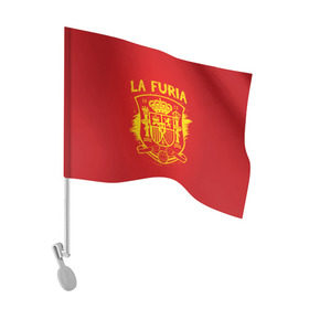 Флаг для автомобиля с принтом Сборная Испании в Новосибирске, 100% полиэстер | Размер: 30*21 см | la furia | lafuria | roja | spain | team | диего | иньеста | испания | коста | красная | сильва | форма | фурия | чемпионат мира. футбол