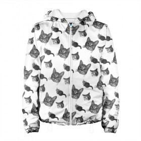 Женская куртка 3D с принтом Кошка Соня в Новосибирске, ткань верха — 100% полиэстер, подклад — флис | прямой крой, подол и капюшон оформлены резинкой с фиксаторами, два кармана без застежек по бокам, один большой потайной карман на груди. Карман на груди застегивается на липучку | котик | кошечка | кошка | мяу