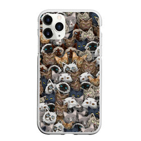 Чехол для iPhone 11 Pro Max матовый с принтом Коты разных пород в Новосибирске, Силикон |  | бенгальский | кот | котик | котики | кошка | мейн кун | паттерн | персидский | сиамский | сфинкс