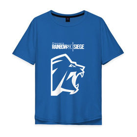 Мужская футболка хлопок Oversize с принтом Rainbow Six | Siege (Lion) в Новосибирске, 100% хлопок | свободный крой, круглый ворот, “спинка” длиннее передней части | 0x000000123 | e3 | lion | pro | rainbow six siege | леон | осада | рейнбоу сикс | сиейдж