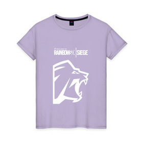 Женская футболка хлопок с принтом Rainbow Six | Siege (Lion) в Новосибирске, 100% хлопок | прямой крой, круглый вырез горловины, длина до линии бедер, слегка спущенное плечо | 0x000000123 | e3 | lion | pro | rainbow six siege | леон | осада | рейнбоу сикс | сиейдж
