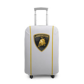 Чехол для чемодана 3D с принтом LAMBORGHINI BRAND SPORT в Новосибирске, 86% полиэфир, 14% спандекс | двустороннее нанесение принта, прорези для ручек и колес | auto | lamborghini | sport | авто | автомобиль | автомобильные | бренд | ламборджини | лого | логотип | марка | спорт