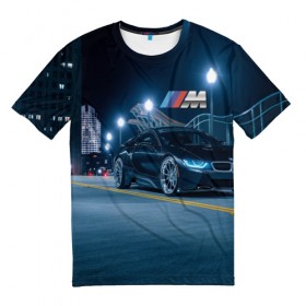 Мужская футболка 3D с принтом BMW AUTO SPORT в Новосибирске, 100% полиэфир | прямой крой, круглый вырез горловины, длина до линии бедер | amg | bmw | bmw performance | m | motorsport | sport | авто | автомобиль | автомобильные | бмв | бренд | марка | моторспорт | спорт | фон