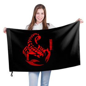 Флаг 3D с принтом Scorpions в Новосибирске, 100% полиэстер | плотность ткани — 95 г/м2, размер — 67 х 109 см. Принт наносится с одной стороны | scorpions | группа | скорпионс | хард | хардрок