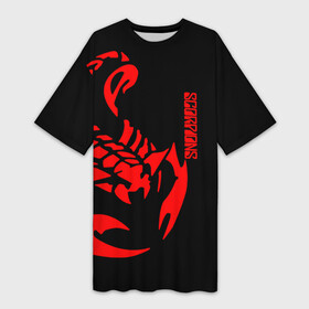Платье-футболка 3D с принтом Scorpions в Новосибирске,  |  | scorpions | группа | скорпионс | хард | хардрок