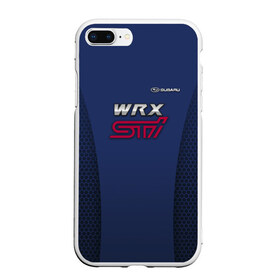 Чехол для iPhone 7Plus/8 Plus матовый с принтом SUBARU WRX STI в Новосибирске, Силикон | Область печати: задняя сторона чехла, без боковых панелей | impreza | sport car | sti | subaru | wrx | авто | логотип | синяя | субарик | субару