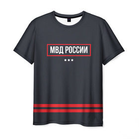 Мужская футболка 3D с принтом МВД России в Новосибирске, 100% полиэфир | прямой крой, круглый вырез горловины, длина до линии бедер | police | мвд | милиционер | милиция | овд | омон | росгвардия