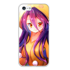 Чехол для iPhone 5/5S матовый с принтом No Game No Life в Новосибирске, Силикон | Область печати: задняя сторона чехла, без боковых панелей | anime | manga | no game no life | аниме | без игры жизни нет | манга