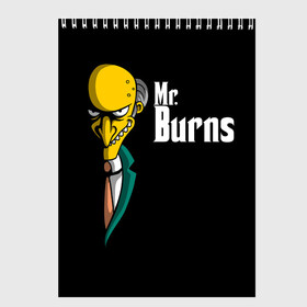 Скетчбук с принтом Mr Burns (Simpsons) в Новосибирске, 100% бумага
 | 48 листов, плотность листов — 100 г/м2, плотность картонной обложки — 250 г/м2. Листы скреплены сверху удобной пружинной спиралью | burns | mr | mr. burns | simpsons | мистер бернс | симпсоны