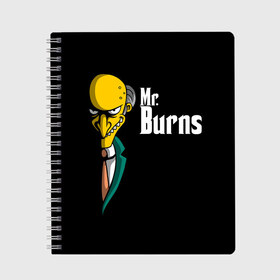 Тетрадь с принтом Mr Burns (Simpsons) в Новосибирске, 100% бумага | 48 листов, плотность листов — 60 г/м2, плотность картонной обложки — 250 г/м2. Листы скреплены сбоку удобной пружинной спиралью. Уголки страниц и обложки скругленные. Цвет линий — светло-серый
 | burns | mr | mr. burns | simpsons | мистер бернс | симпсоны